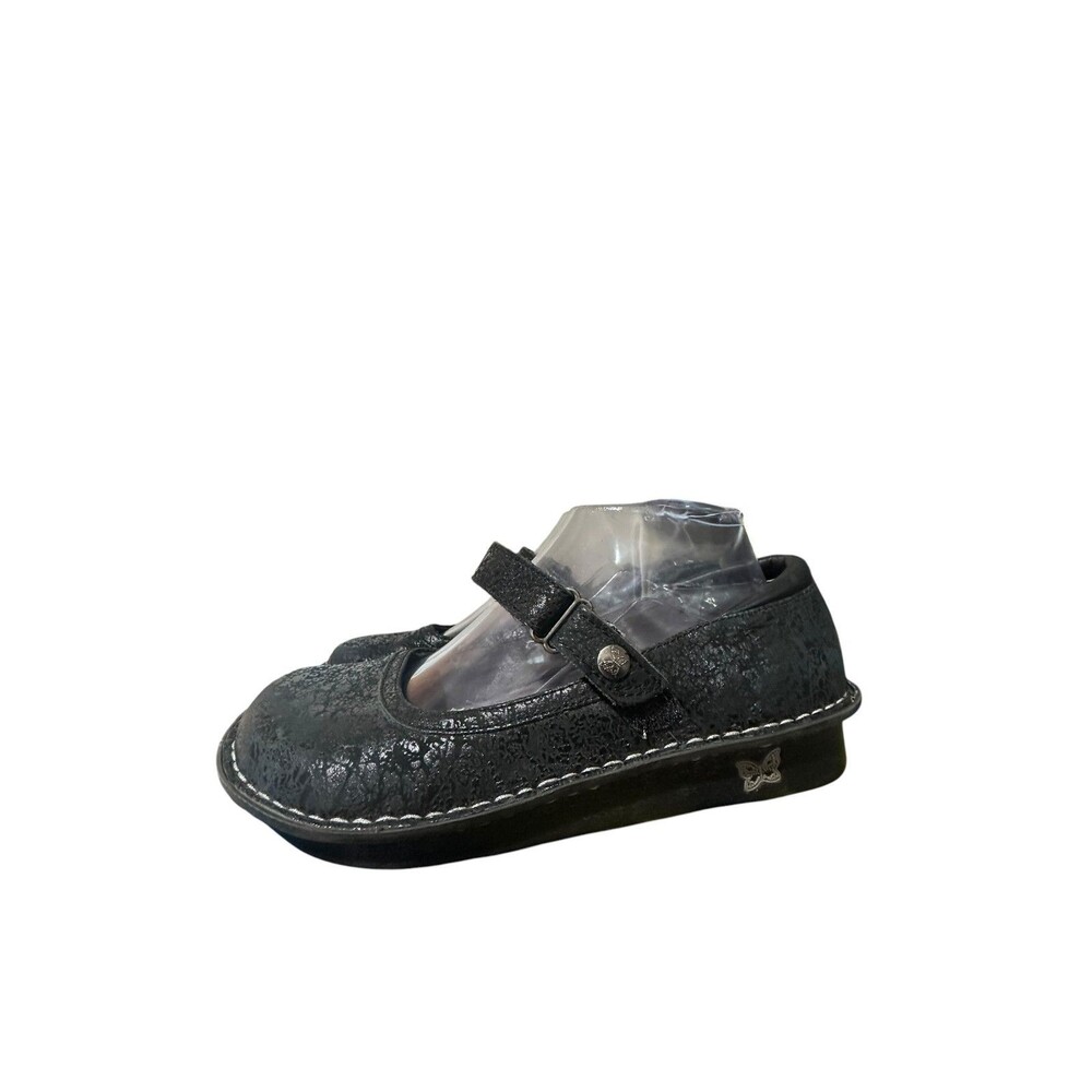 Alegria Belle Womens Black Metal Rain Mary Jane Clog Size EU 38 US 8 Boho